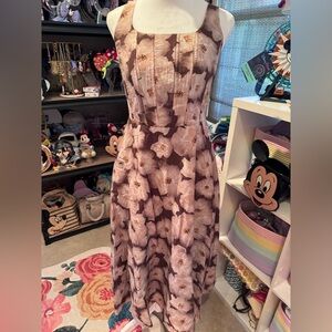 Mello Day Women's Brown Floral Midi Dress size Small NWT